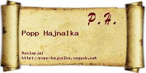 Popp Hajnalka névjegykártya